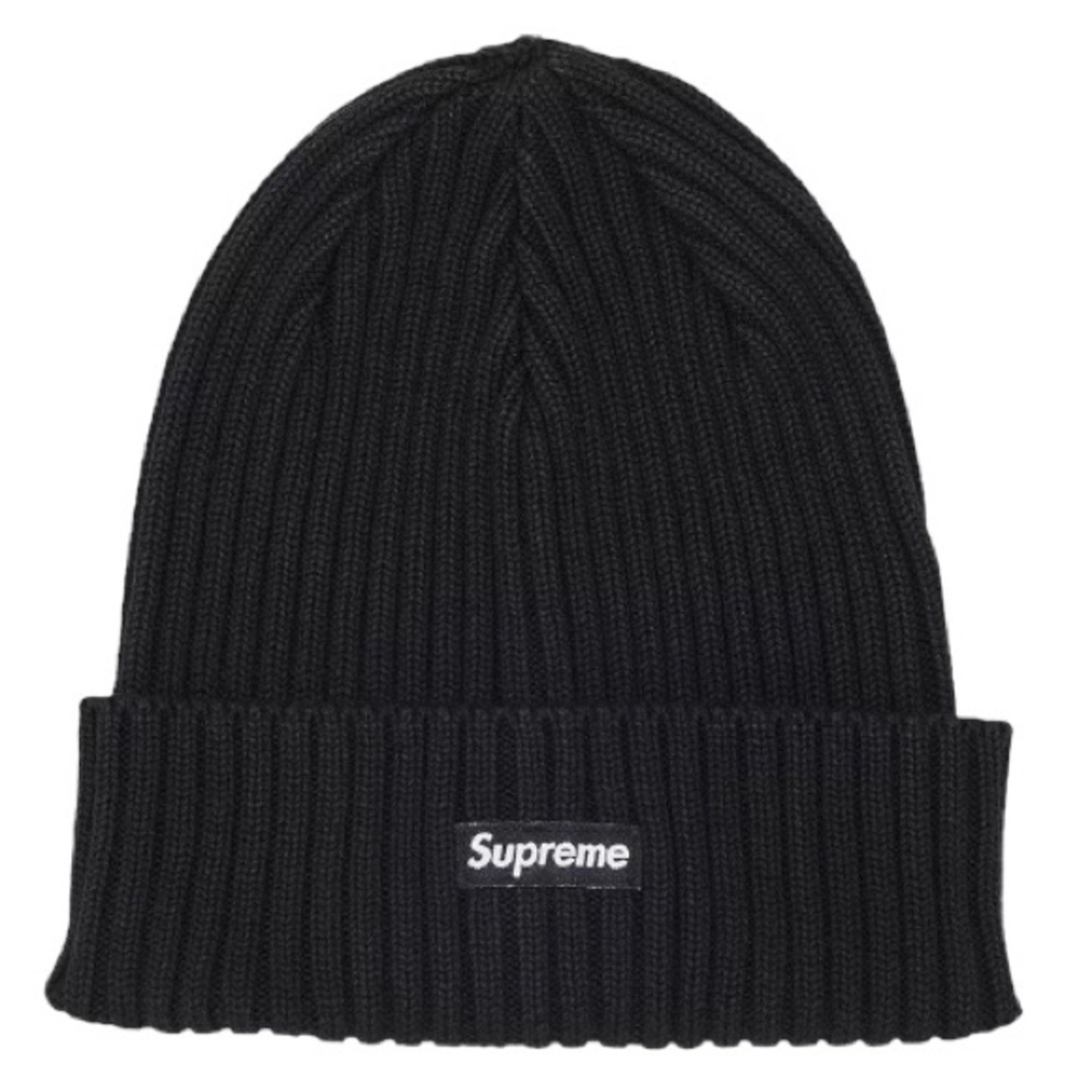 Supreme Men's Black Overdyed Beanie Knit Cuffed Winter Hat Box Logo One Size
